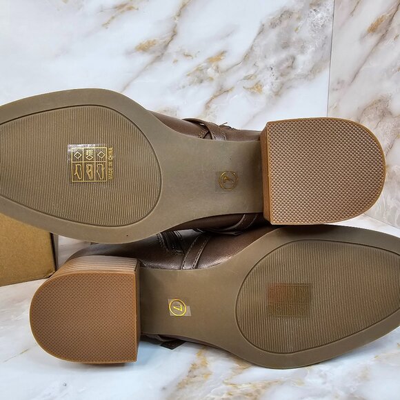 Journee Collection Women's Elettra Regular Calf Boots, Brown, Size 7, NEW - Picture 7 of 8